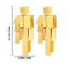 Elegant Exaggerated Ear Studs Zinc Zinc Alloy Square Tassels Eardrops Big Golden Dangle Earrings  Girls