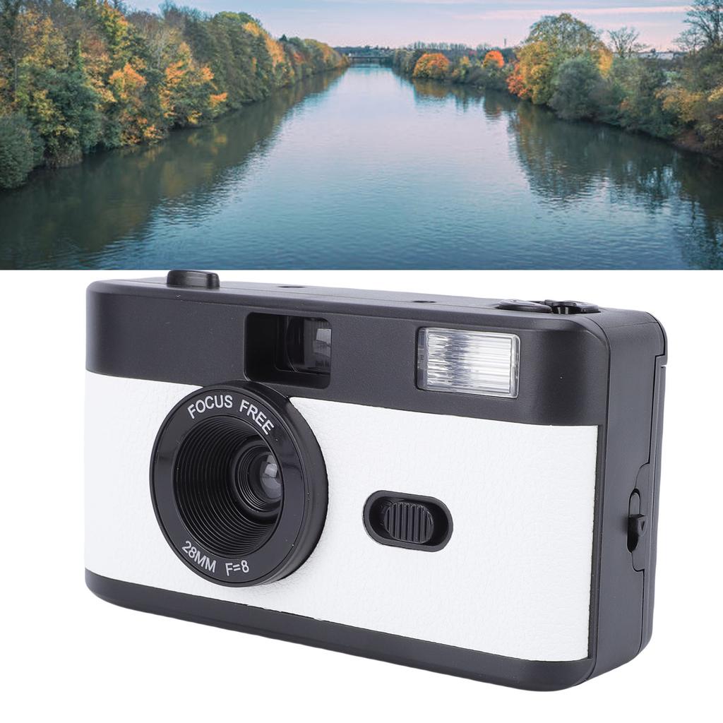 35mm Film Camera 28mm F/8 Reusable Retro Film Camera with Flash 27 Color Films for Students Adults Birthday Gifts