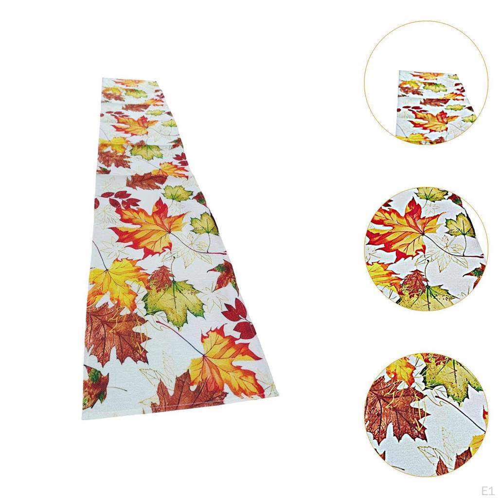 Bieżnik na stół na Święto Dziękczynienia, Jesienny obrus dekoracyjny z liśćmi klonu o długości 72 cali dla