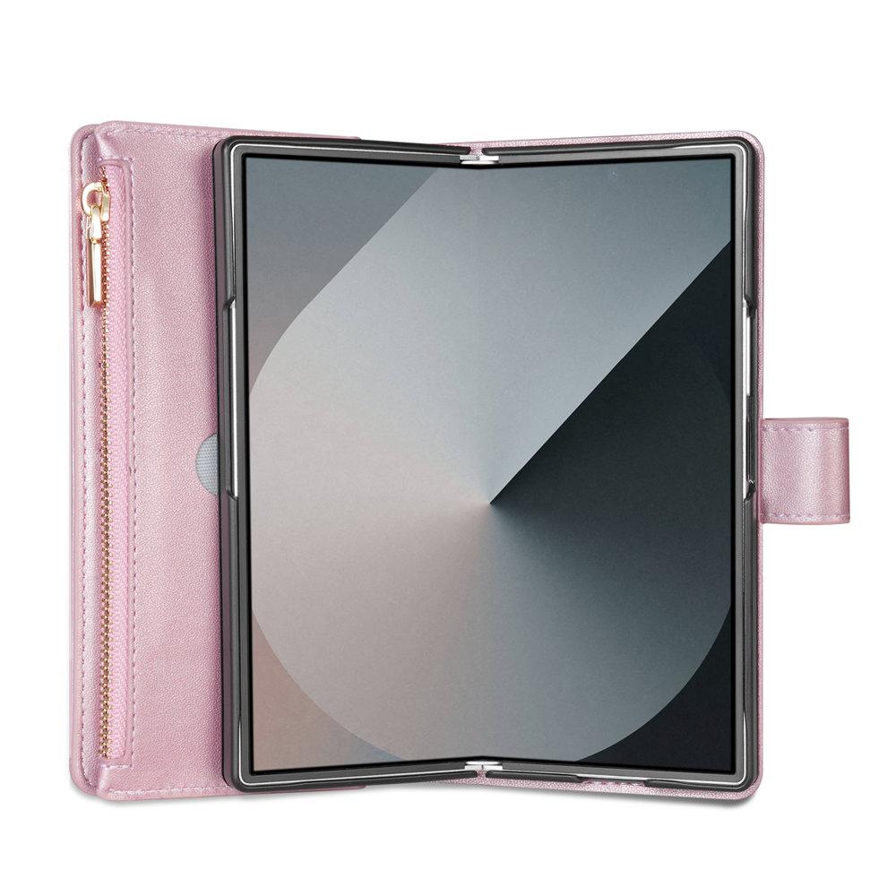 Crossbody Long Lanyard Wallet Leather Case For Samsung Galaxy Z Fold 6 Fold 5 Fold 4 3 Cards Slot Magnetic Cover