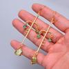 Natural Ethiopian Opal Gold Plated Drop Dangle Electroformed Earrings Jewelry V-72