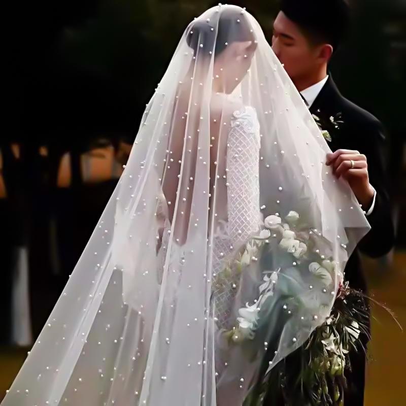 1ks Svatební závoj 80/160 Široký tyl Průhledná Šaty pro kutily Stolní běhoun Více velikostí Dekor na pozadí Dekor Svatební šití