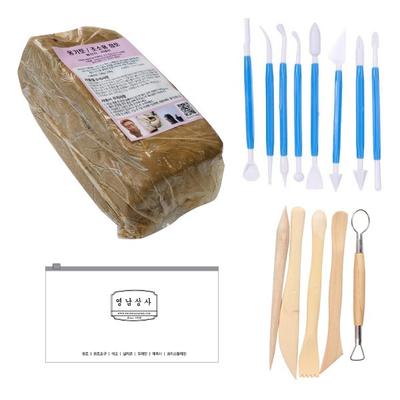 4 Kg of Clay + 13 Types of Clay Tools + 1 Zipper Bag for Storage, Korean Toy Supplies