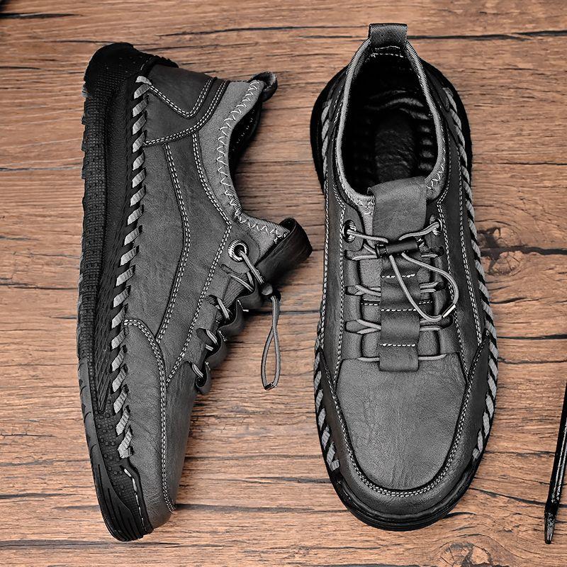 Men's Autumn Leather Sneakers Casual Leather Shoes
