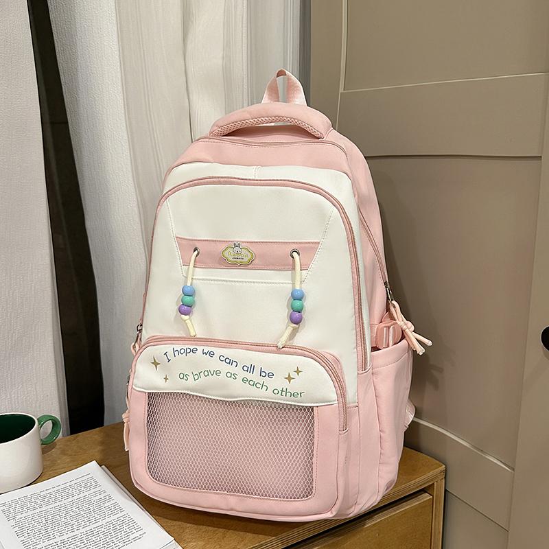 Contrast Color Large Capacity Backpack Student Schoolbag Women's Lightweight Backpack