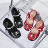 Fleece Girls Black Leather Shoes Autumn and Winter Children's Single Shoes Girls Mary Jane Princess Shoes Student Performance Shoes School Shoes