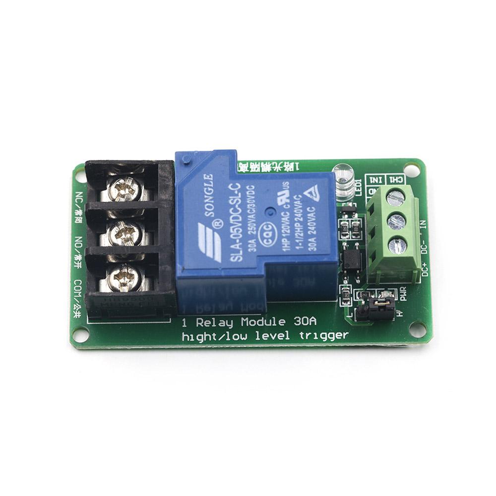 1 Channel Relay Module 30A With Optocoupler Isolation Supports High And Low Trigger Relay Switch 5mA Static Current 5V 12V 24V 
