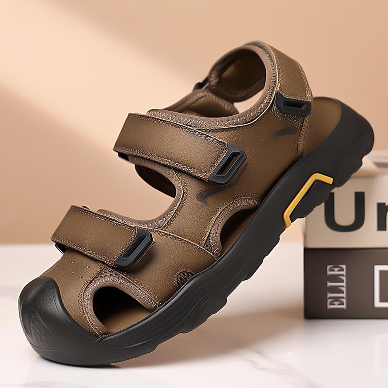 Mode Rutschfeste Wander Atmungsaktive Strandschuhe für Herren Outdoor Waten Sport und Lässige Ledersandalen Mann Mode Sommer Neue Sandalen