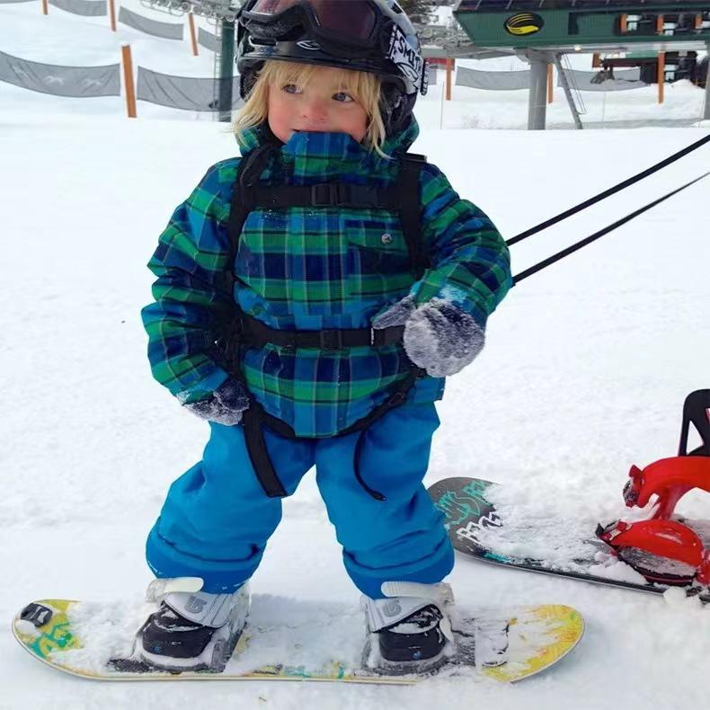 Adjustable Anti-Fall Ski Harness for Kids: Safety Chest, Back Strap, and Leash