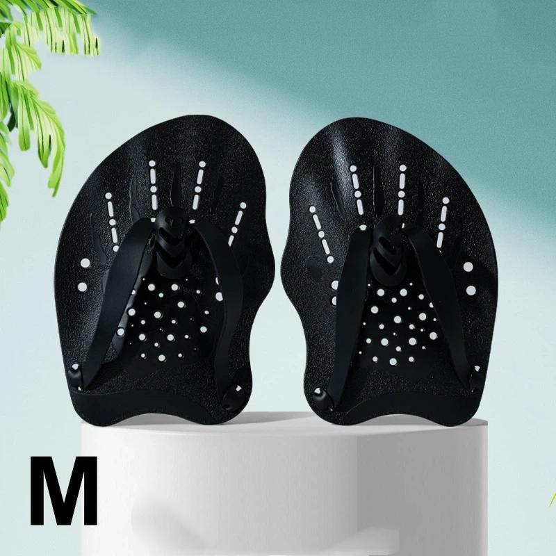 Ergonomic Adjustable Swimming Training Webbed Gloves Non-slip Paddles Gear for Men Women Swimming Lessons M
