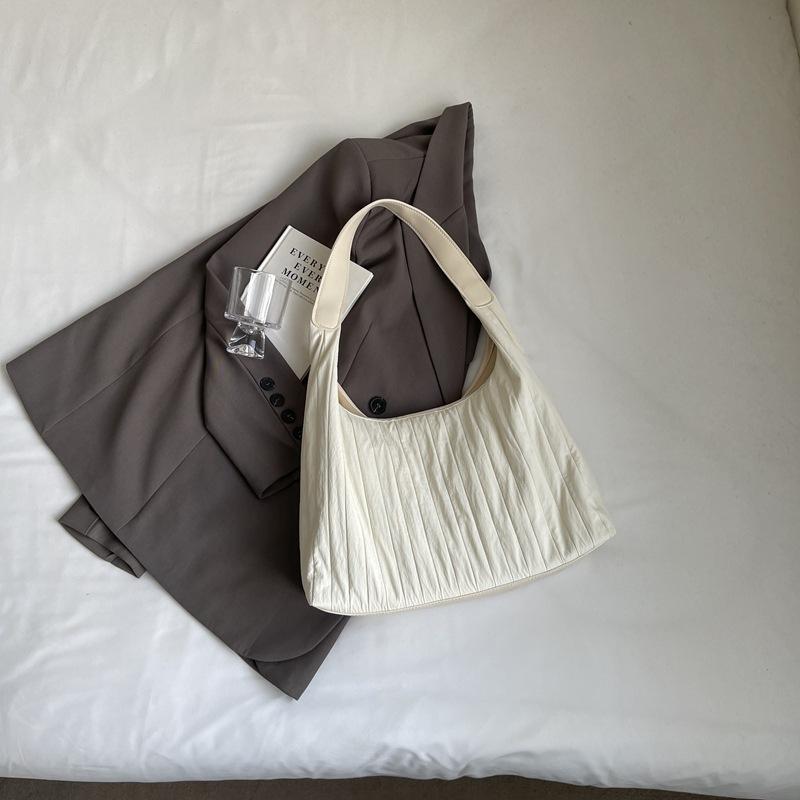 Korean large-capacity texture cloth bag bag women's new trendy fashion lightweight shoulder bag casual versatile underarm bag