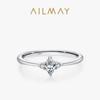 Women's Light Luxury S925 Sterling Silver Rhombus Zircon Ring, Simple Stackable Design for Index Finger