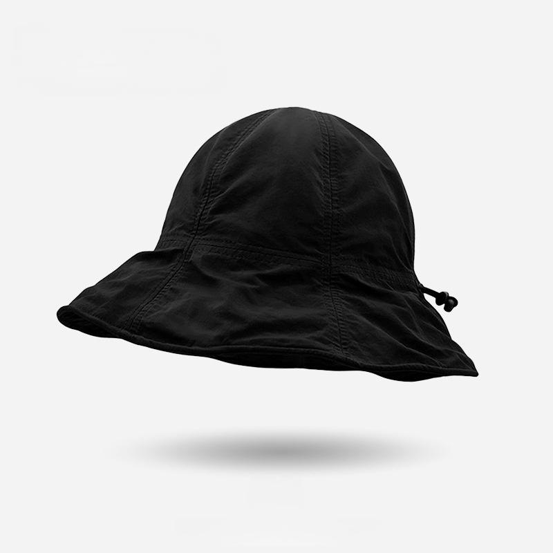 

Summer Quick Dry Bucket Hat Women Men Wide Brim Sun Hat Adjustable String Outdoor Hiking Beach Foldable Fisherman Cap 54-59 чорний