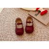 Kids Girls British Style Solid Color Soft Sole Casual Princess Leather Shoes