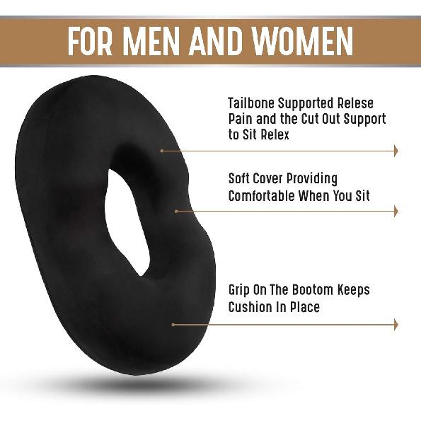 Donut Pillow Seat Cushion Orthopedic Design| Tailbone & Coccyx Memory Foam Pillow | Relieve Pain and Pressure for Hemorrhoid, Pregnancy Post Natal,