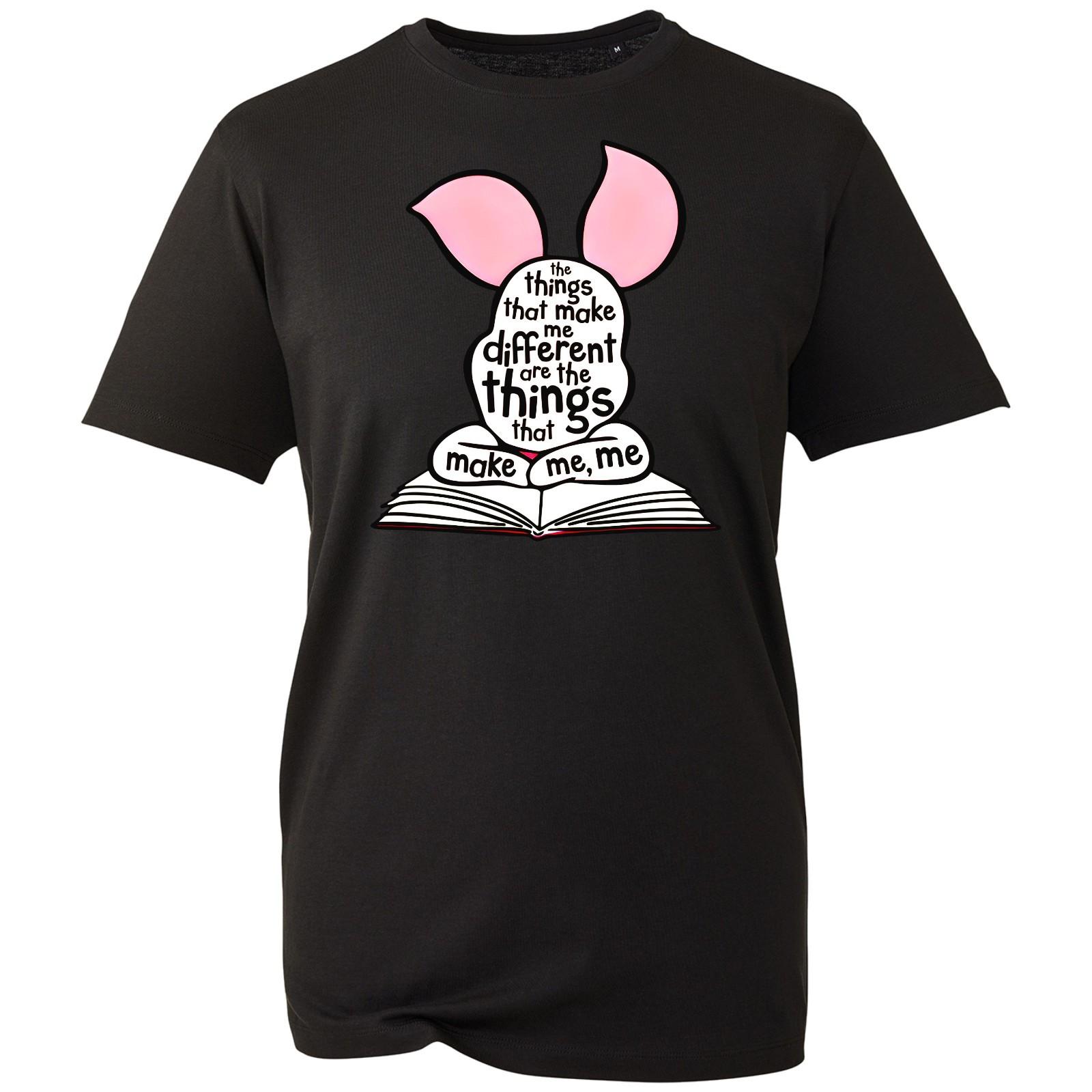 Piglet Quote T-Shirt Things That Make Me Different Books Lover Unisex Gift Tee L
