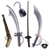 Pirates of the Caribbean Costume Set: Pirate Hat, Sword, Flag, Bugle Horn, Eye Patch, & Mask for Halloween Cosplay