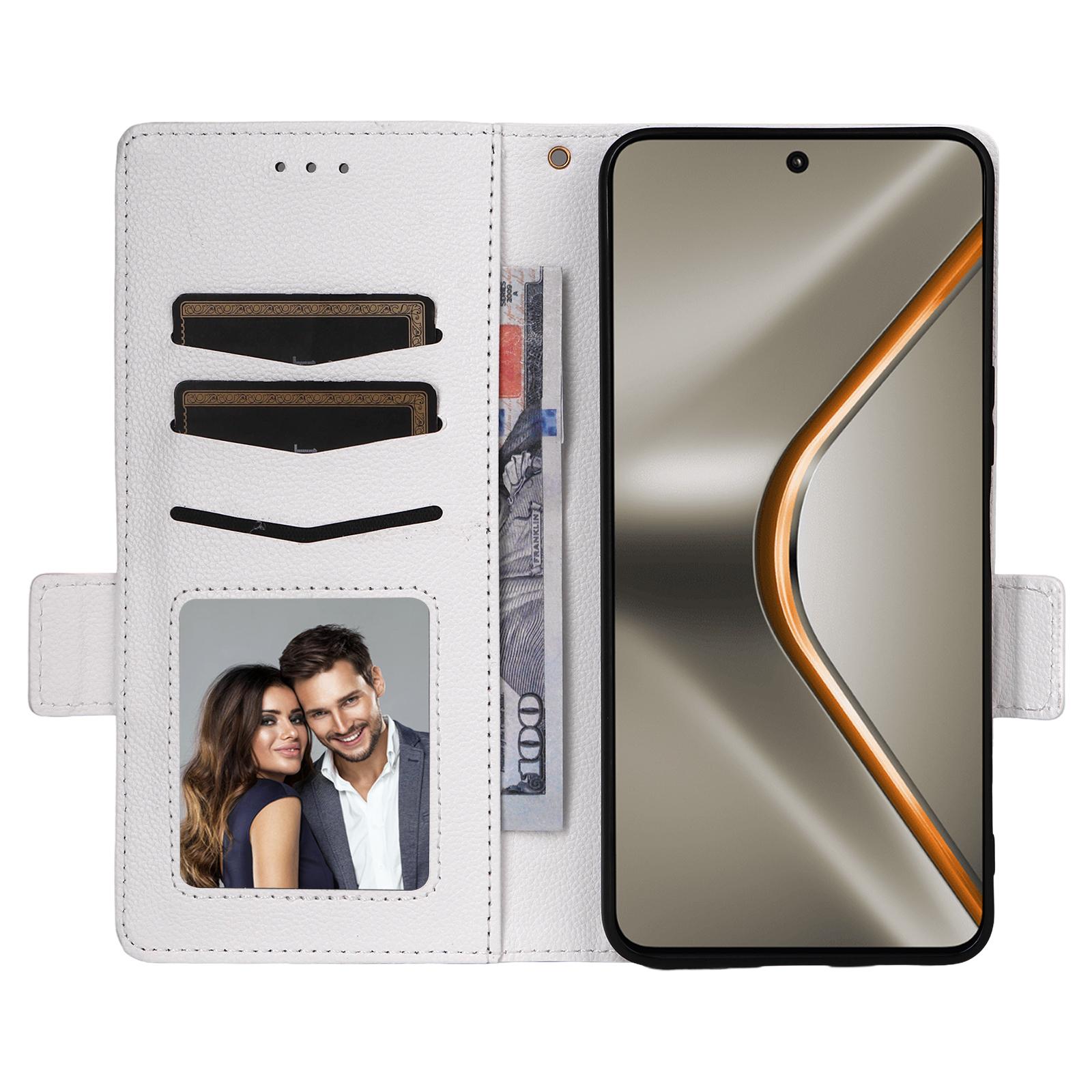 

For Oppo K13 5G/K13x/K12s Case with Wrist Strap Litchi Texture PU Leather Wallet Phone Cover White