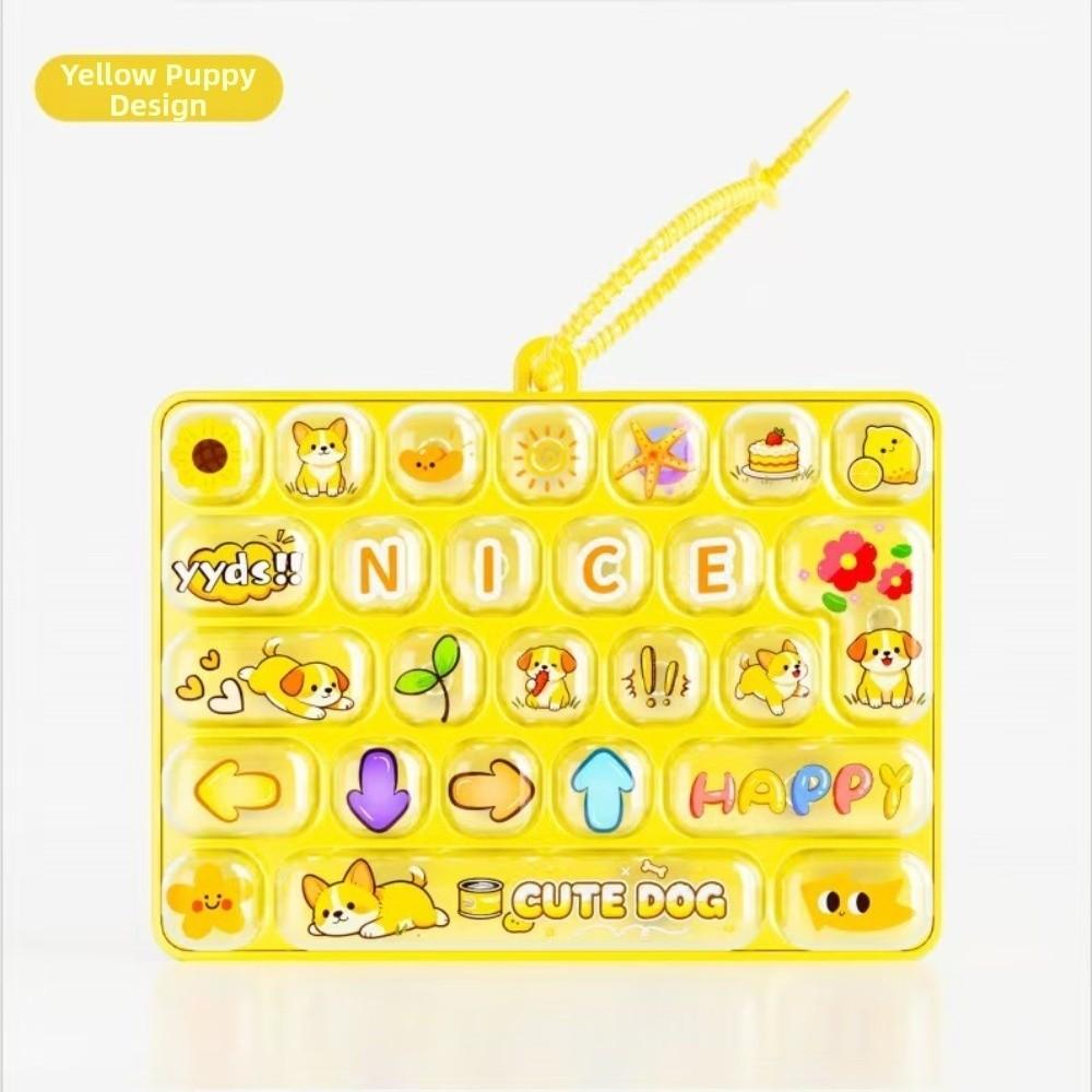 Clear Key Sounds Stress Relief Fidget Toy Cartoon Animal Patterns Bag Pendant Charm Gift Giving