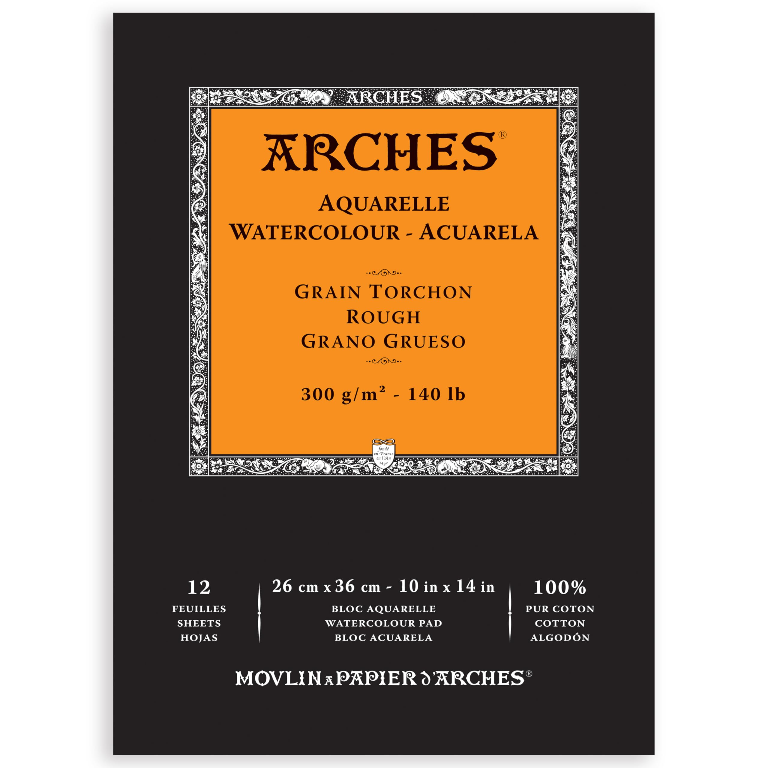 

Папір для акварелі Arches Пад 300г Грубий 26X36см 12 аркушів (1795103)