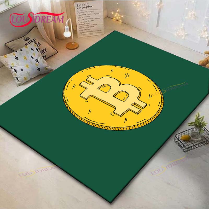 Hot Exquisite 3D Bitcoin BCT Printed Carpet Outdoor Rug Area Rug Non-slip Carpet Bedroom Decor Carpet for Room Gift