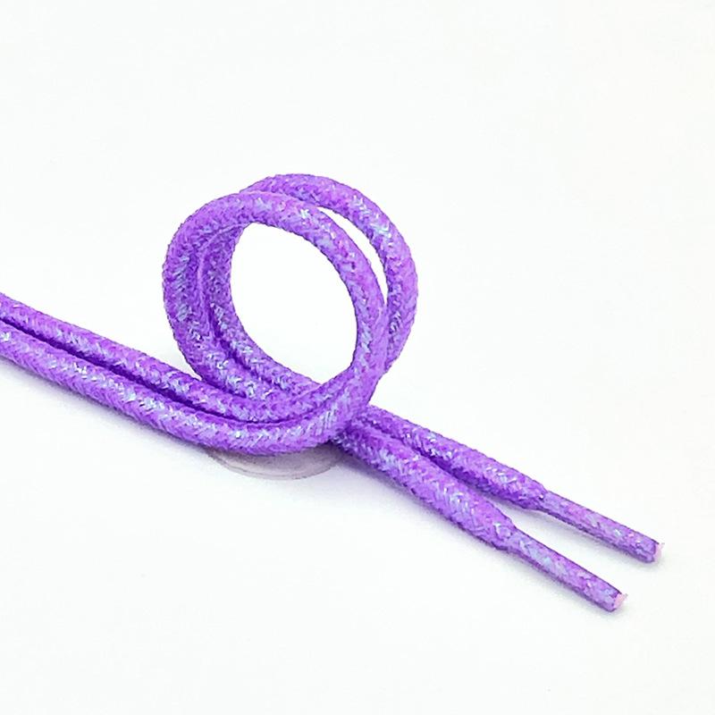 New Round Shiny Metallic Glitter Shoelaces Gold Silver Silk Shoe Laces Sports Canvas Casual Colorful Rainbow Gradient Shoelace