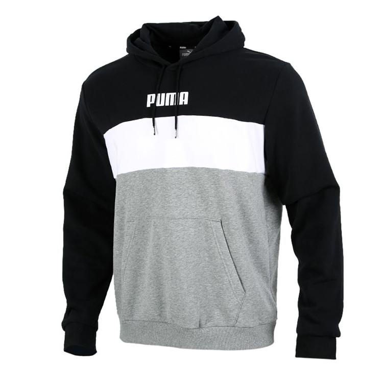 

Puma Casual Sports Pullover Hoodie Men Tops Черный Белый Серый 587155-01 S
