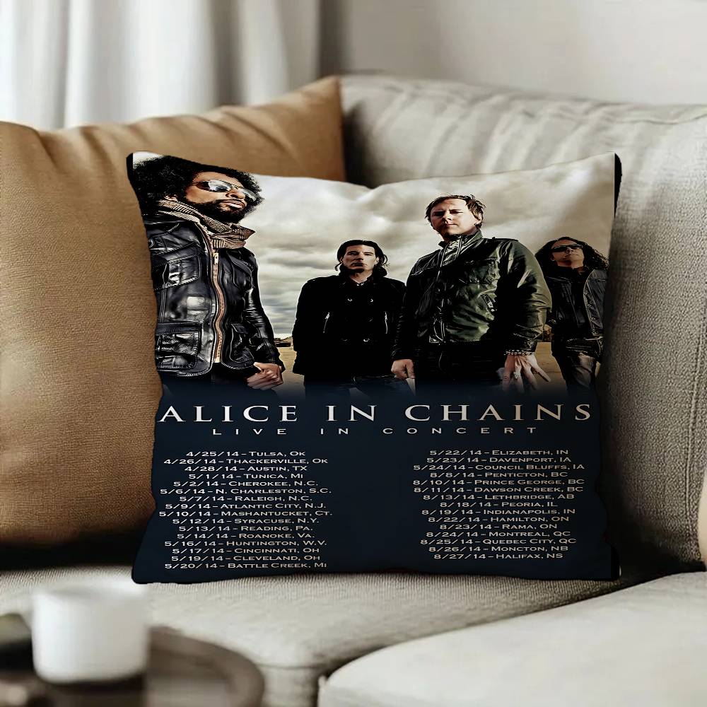 AAlice in Chains Band Cushion Cover Car Throw Pillow Case For Sofa Car Christmas Gift xcm xcm