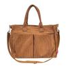 Corduroy Shoulder Tote Bag For Women Large Capacity With Zipper Closure For Daily Use