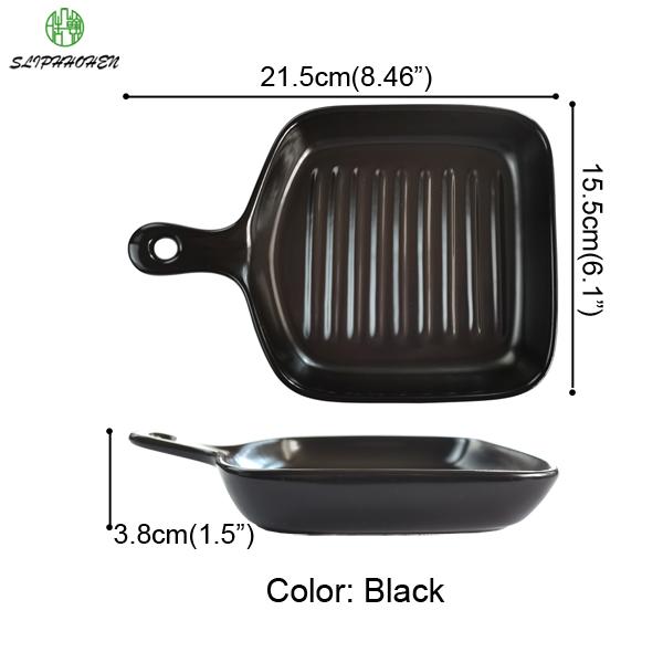 Nordic Matte Square Ceramic Baking Tray Domestic Baked Rice Bowl Microwave Oven Baking Dish Tableware Dinner Plate