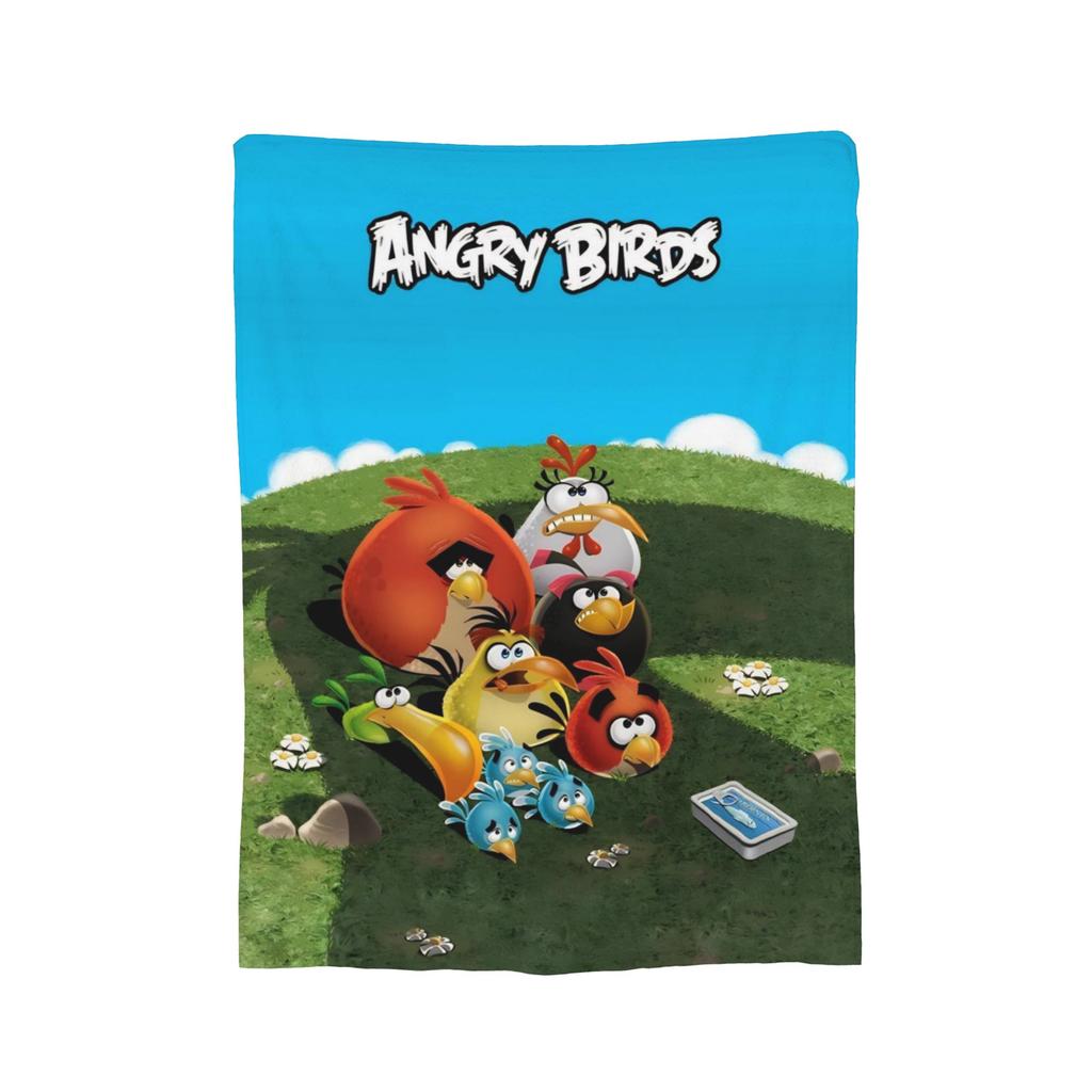 A-Angry Anime B-Birds Games Red Fleece Throw Blankets Blanket for Bedding Car Super Warm Bedspread,