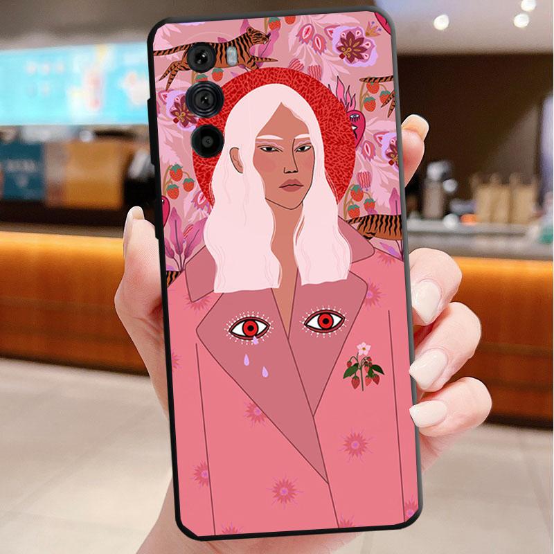 Women Flowers Russian Phone Case For Motorola Edge 60 50 40 Pro 60 50 40 30 Ultra Neo Fusion Moto G Play G Stylus G Carcasas