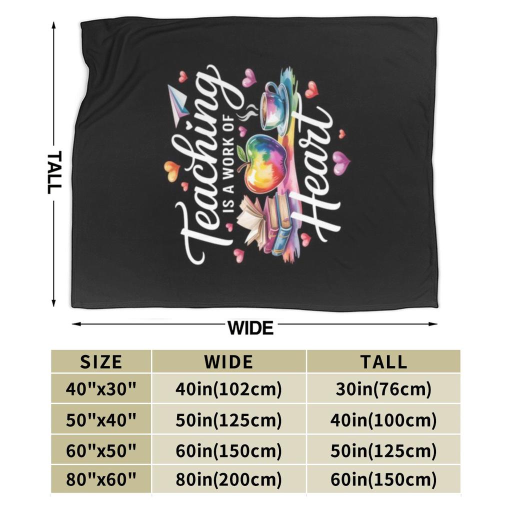 Teaching Is A Work Of Heart Tie Dye Teacher Life Personalized Soft Party An UltraSoft Micro Fleece Blanket