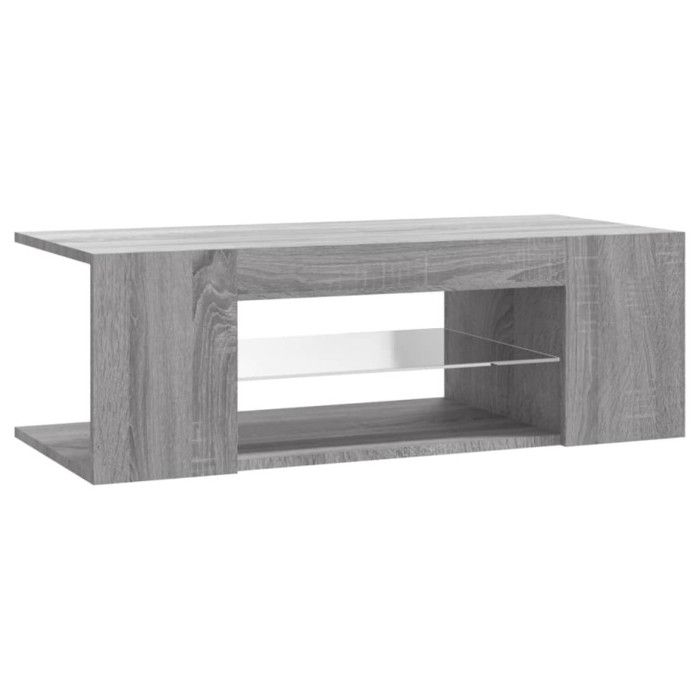 VidaXL Meuble TV avec lumières LED Sonoma gris 90x39x30 cm, support tv, armoire média, armoire hifi, unité tv, unité média, 822666
