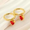 18k Gold-Plated Heart Pendant Earrings with Zircon