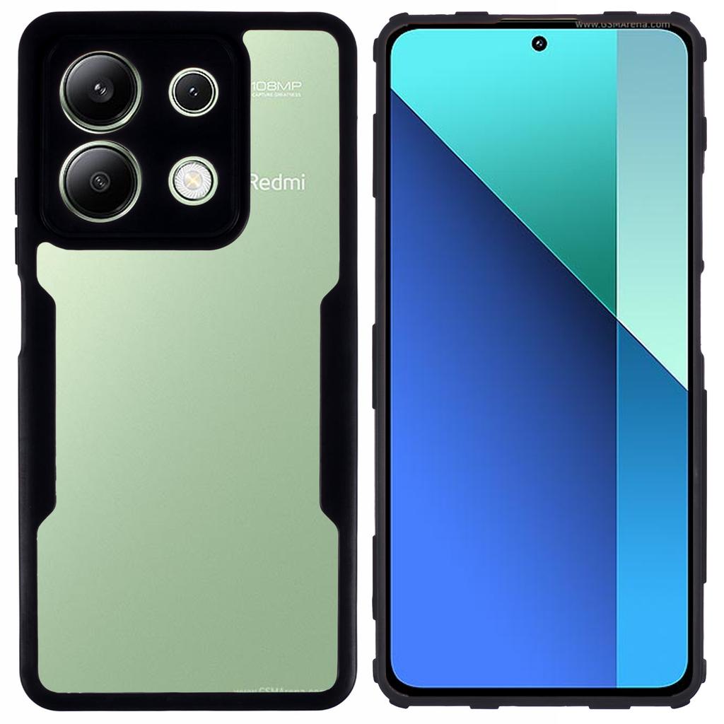 For Xiaomi Redmi Note 13 4G Case Anti-Drop Protective Acrylic+TPU Phone Shell,Black