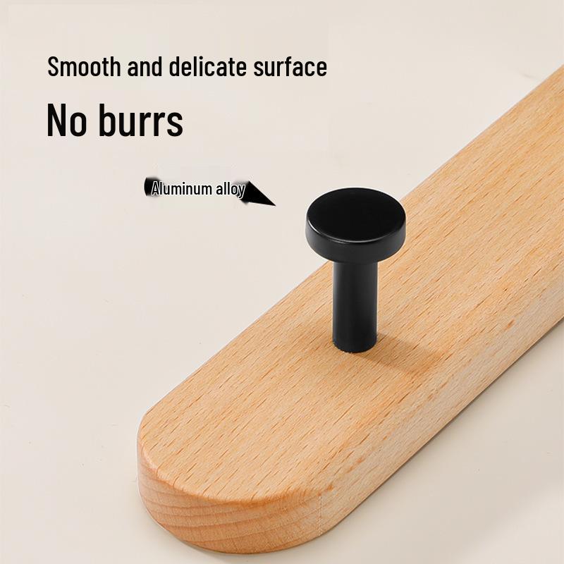 Solid Wood No-Punch Adhesive Coat Rack: Tiered Entryway/Wall/Door Mount Hanger