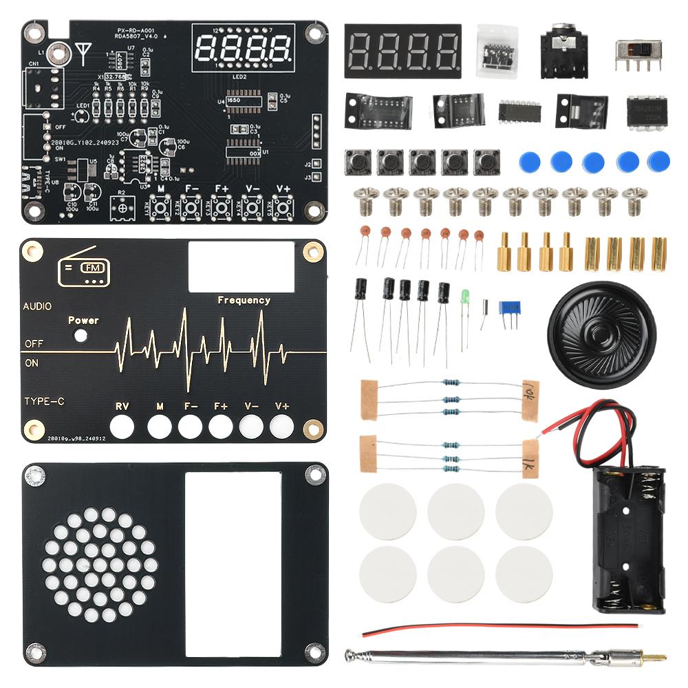 RDA5807M Radio DIY Elektronik-Bausatz UKW-Radio 87-108MHz mit Digitalröhrenanzeige Mikrocontroller Elektronische Lötprojekte