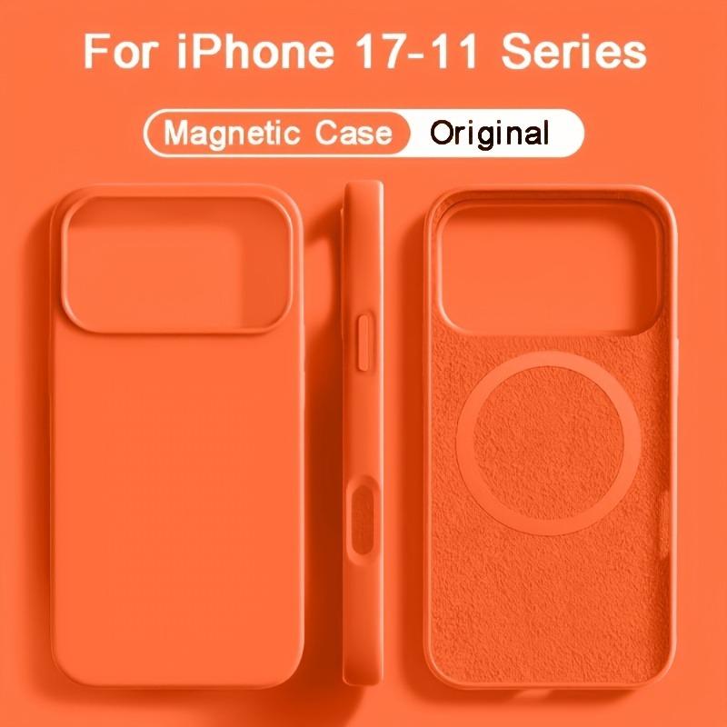 For Magsafe Magnetic Liquid Silicone Case For iPhone 17 16 15 14 13 Pro Max 17Pro Air 16Pro Wireless Charge Soft Cases Cover