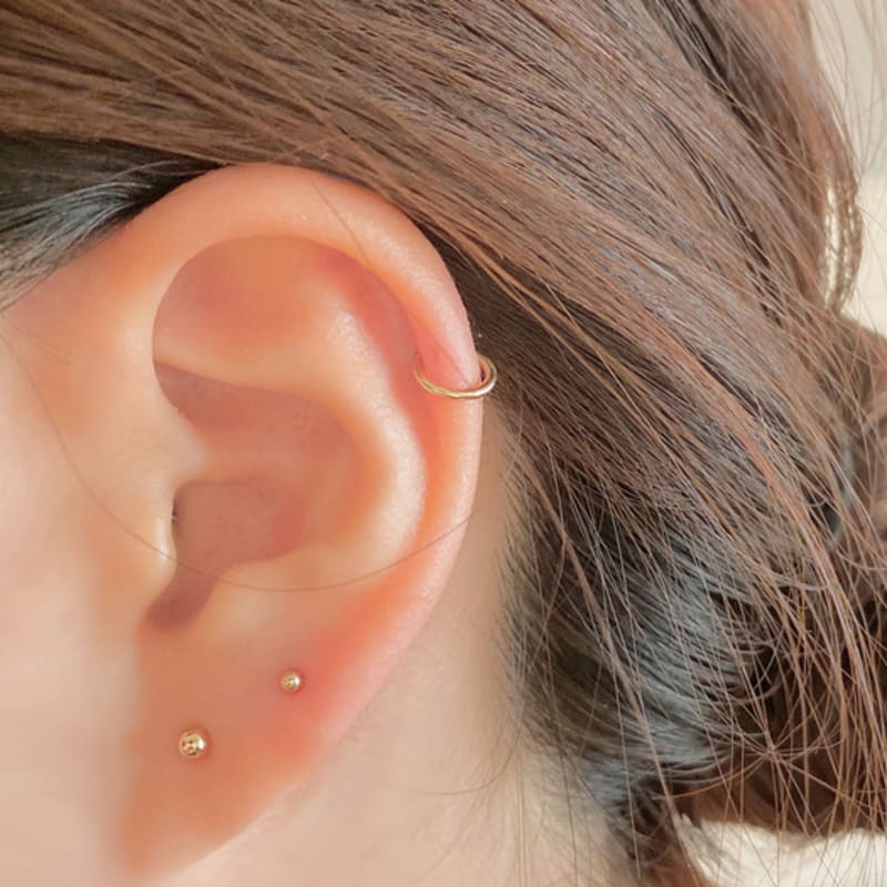 Taupe 14k gold basic gold ball - daily ball earrings