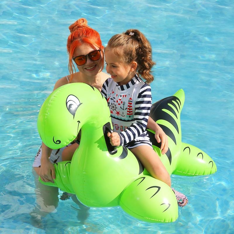 Children's Inflatable Dinosaur Mount, Infant Water Play Toy, Pvc Inflatable Floating Raft Mount with Handle