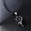 Simple Hip Hop Rock Men's Punk Dragon Flame Leather Pendant Necklace Gun Black Men's Necklace Birthday Gift Niche Party Jewelry