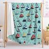 Kleines Segelboot Flanell Überwurfdecke Cartoon Bär Stern Muster Niedlicher Stil Für Kinder Mädchen Bett Sofa Couch Decke Weich Leicht