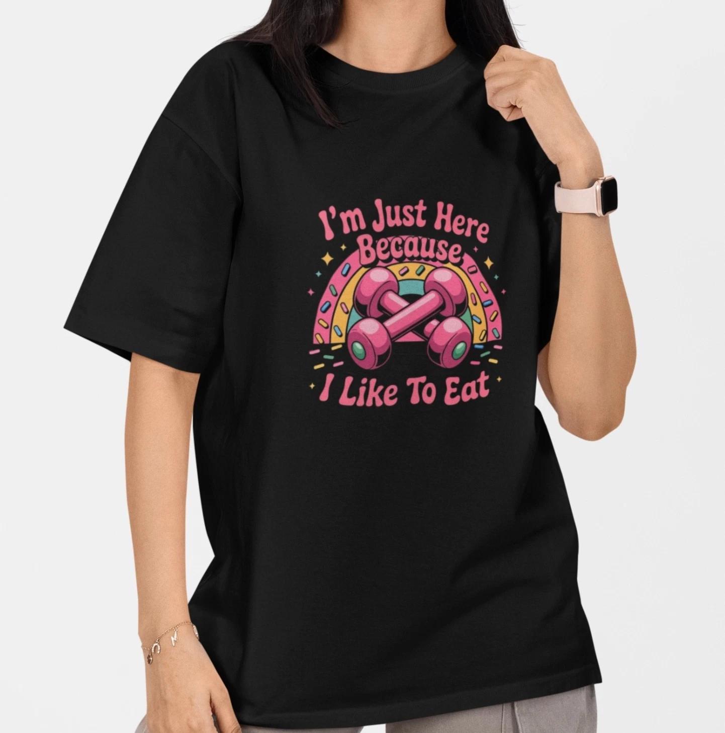 Funny Workout Shirt Gym Lover Tee Foodie Humor I Like To Eat Graphic T-Shirt XXL