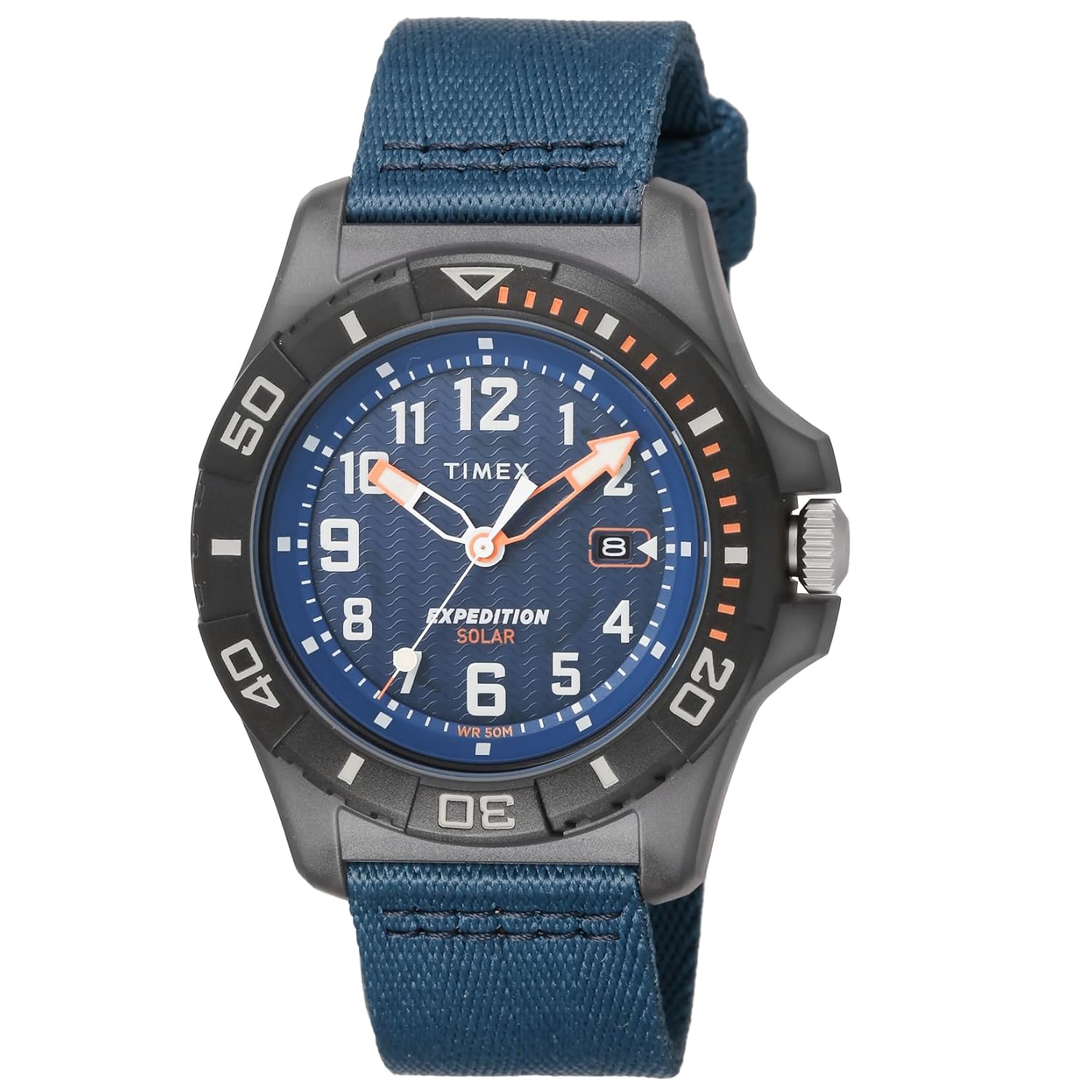 TIMEX Expedition Free-dive Ocean Blue Watch TW2V40300 Mens 44MM Plastic Mineral Glass Solar 5 ATM Water Resistant