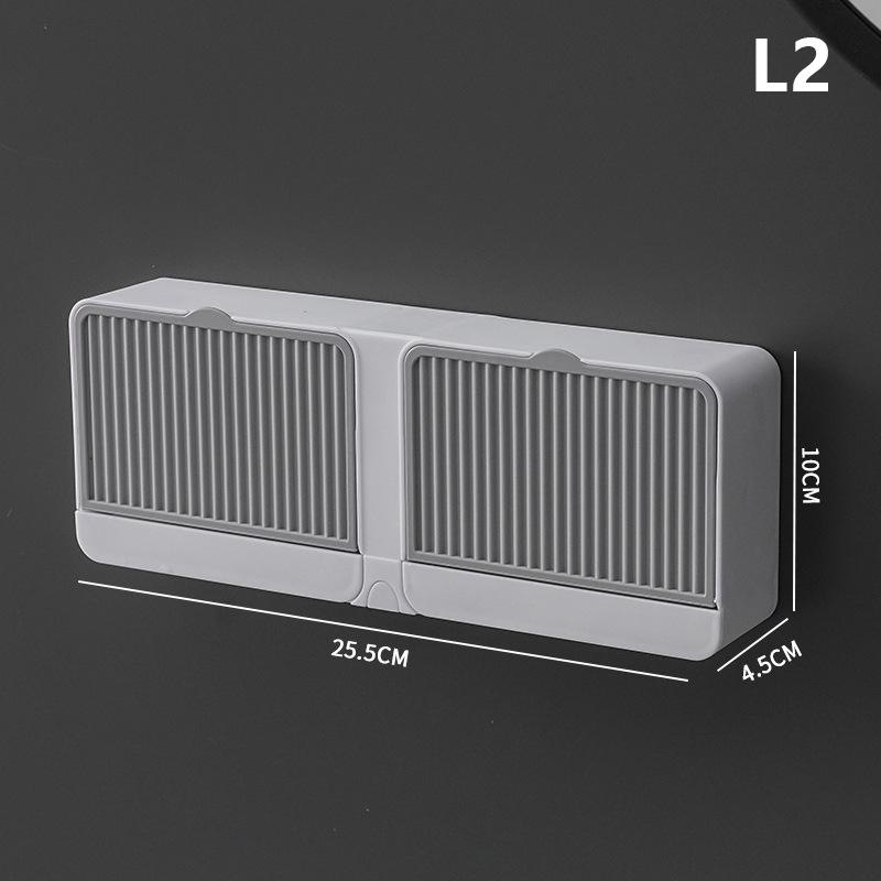 Nástěnná krabička na mýdlo s víkem Dvojitá Jedna mřížka Držák na odtok Pouzdro na mýdlo Koupelnové doplňky Dekorace Domácí miska na mýdlo