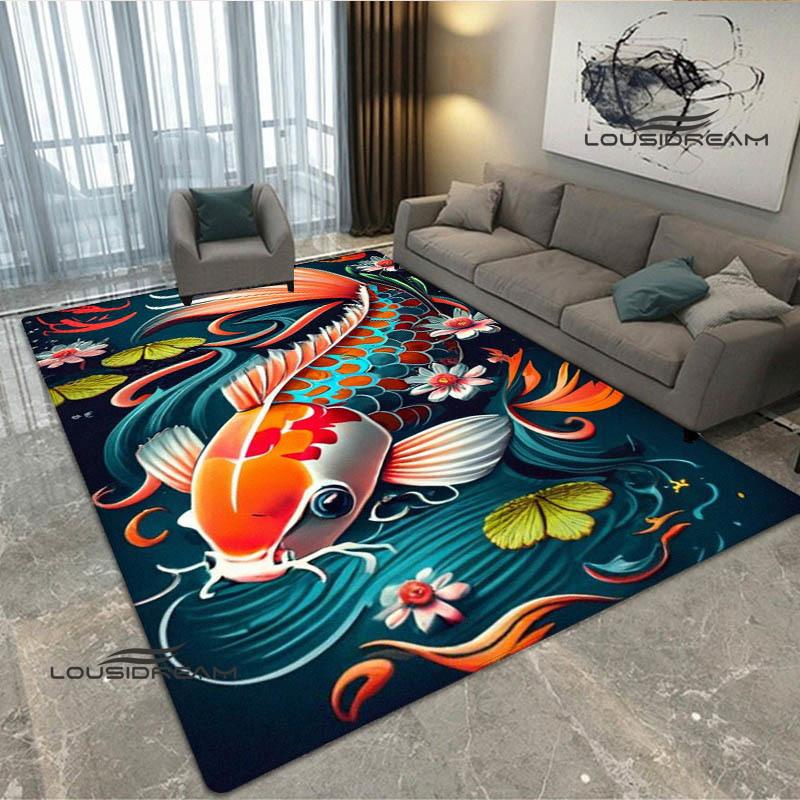 3D fish Cute printed carpet Non -slip carpet Yoga mat door mat photography props kitchen mat area rug birthday gift