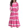 Maxikleid für Mädchen, lässige Urlaubskleider - Langarmkleid mit Taschen für 4-14J