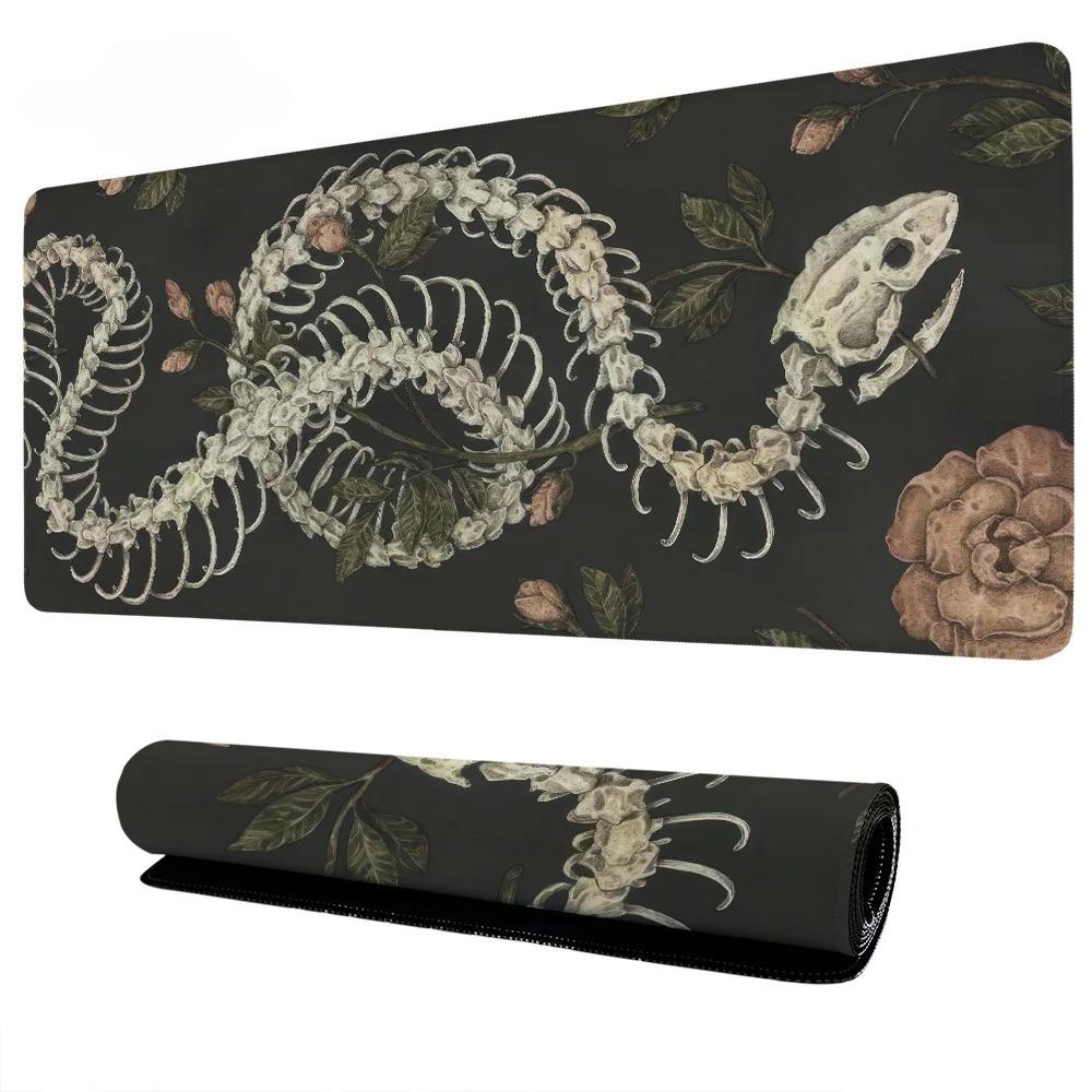 Mouse Pad Gamer Cool Snake Skull Aesthetic Art XL New HD Mousepad XXL Mouse Mat Natural Rubber Desktop Mouse Pad