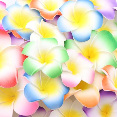 10pcs Foam Frangipani Flowers Colorful Hawaiian Aritificial Flowers Head For Home Wedding Party Hawaii Beach Vacation Gift Decor